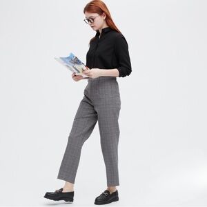 Uniqlo Perfect Career Pants Women’s Glen Plaid Ankle Length Office Trousers, S